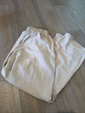 Cherish Women's Cream Elastic-Waist Track Pants